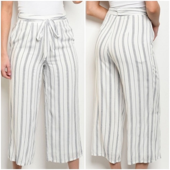 A Mermaid's Epiphany Pants - Katie | Striped Linen Capri Pants